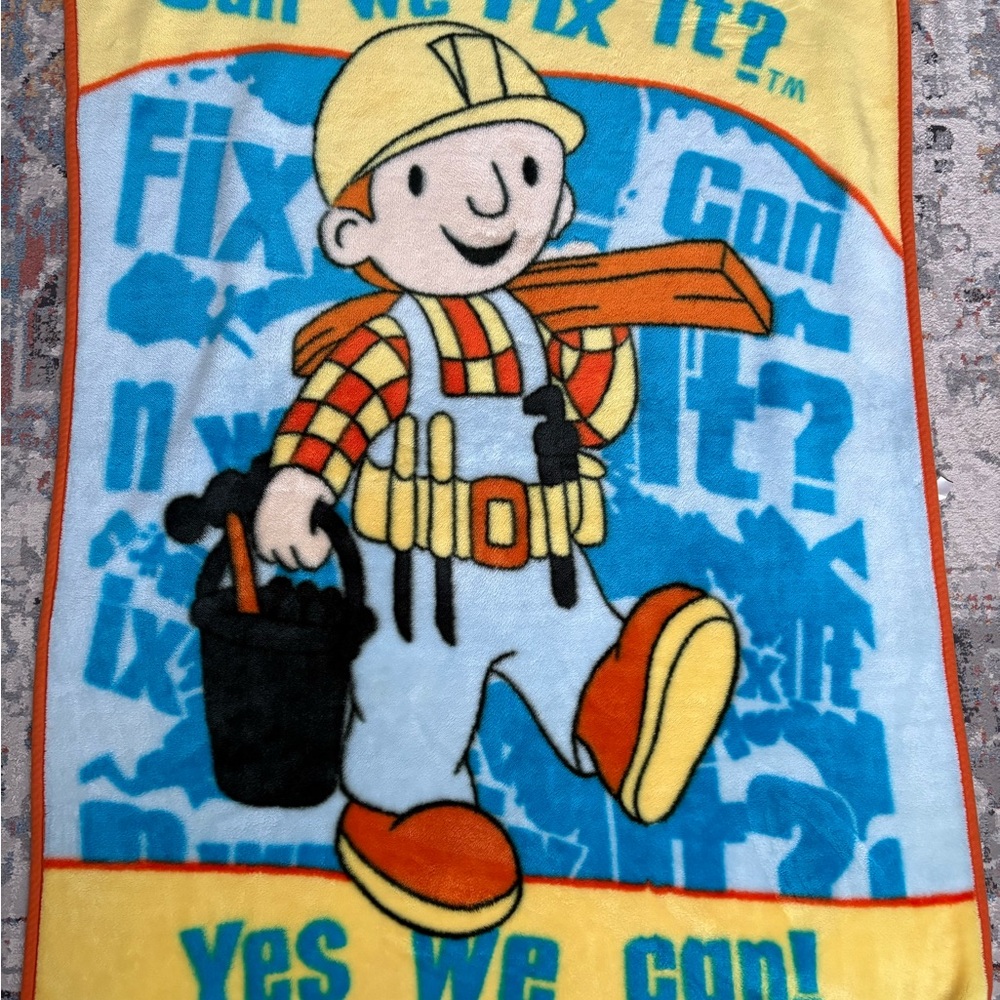 Bob the Builder Kids Fleece Blanket Throw | Toddler Cartoon Character Blanket